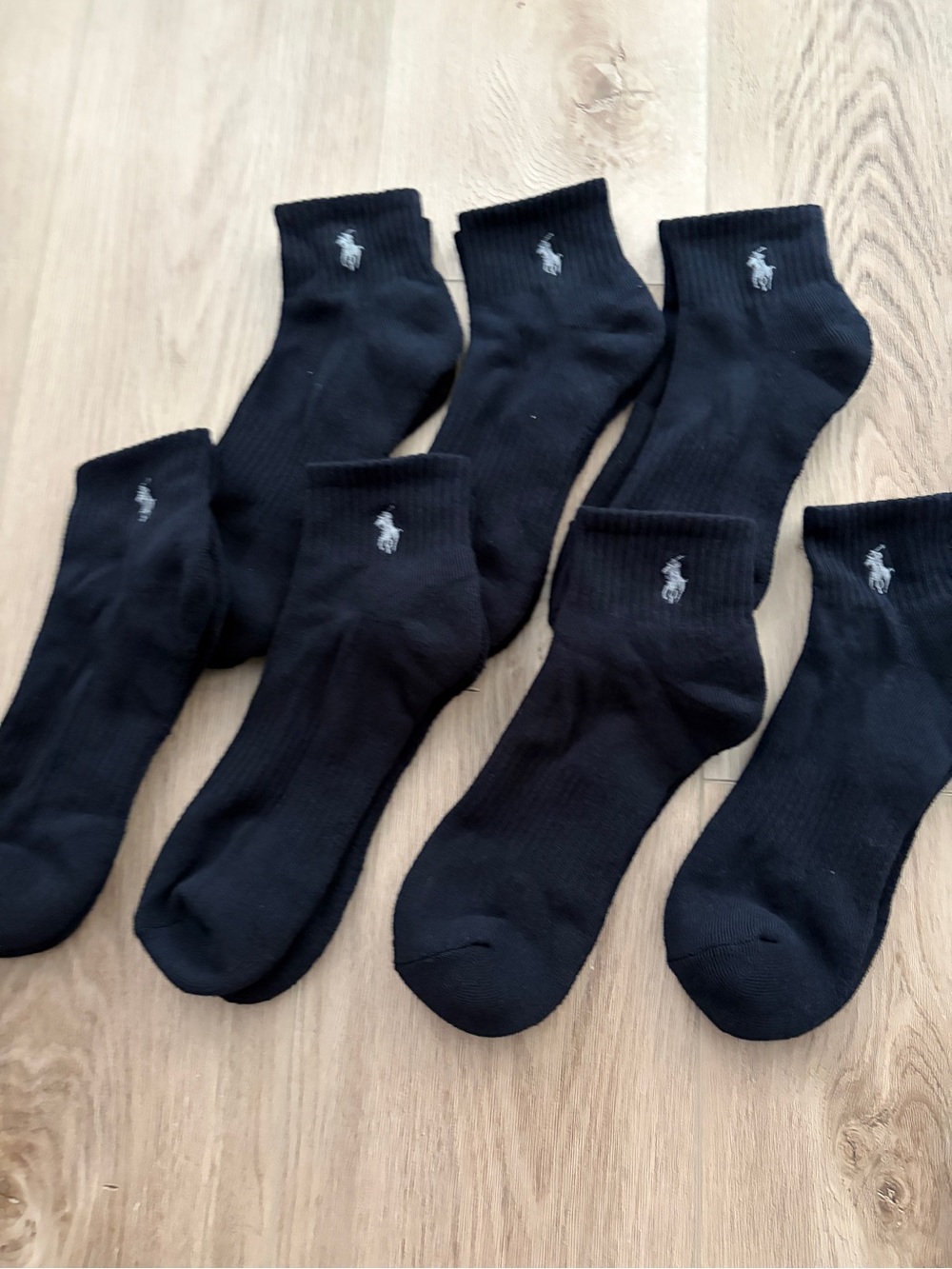 Polo by Ralph Lauren Men's Black Ankle Socks 7 Pairs